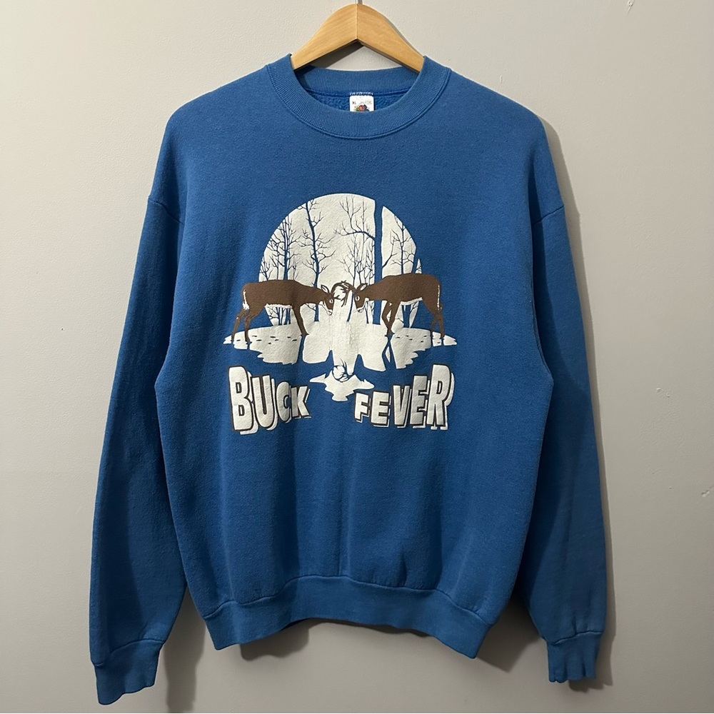 Vintage 90s Buck Fever Crewneck Sweatshirt Adult Size XL Fruit of the Loom